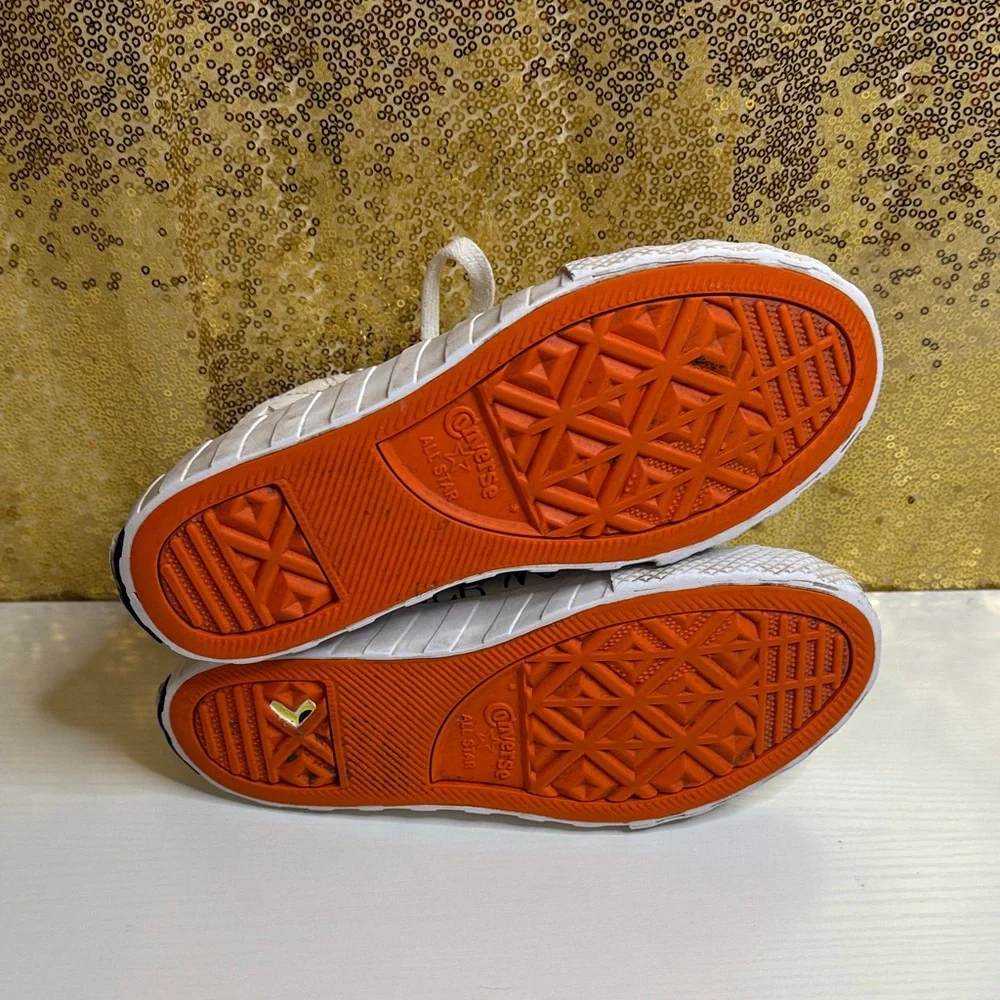 Convers Chuck 70 High Sneakers - White and Orange featuring “Not a Chuck” UNISEX